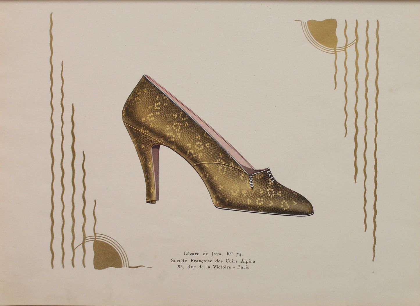 Fashion, French Society Shoes, Alpina Leather, Java Lizard, #74, c1920