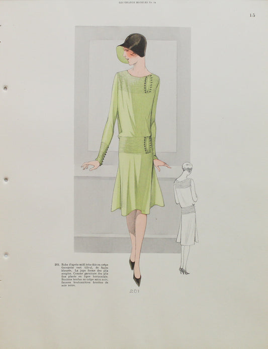 Fashion, French, Les Grands Modeles No 14, Style Number 201, 1920s