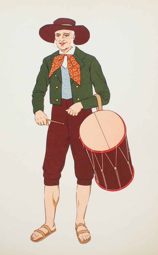 Costume, French Regional, Lepage-Medvey,  Costume of a Man, Drummer, Provence, 1939