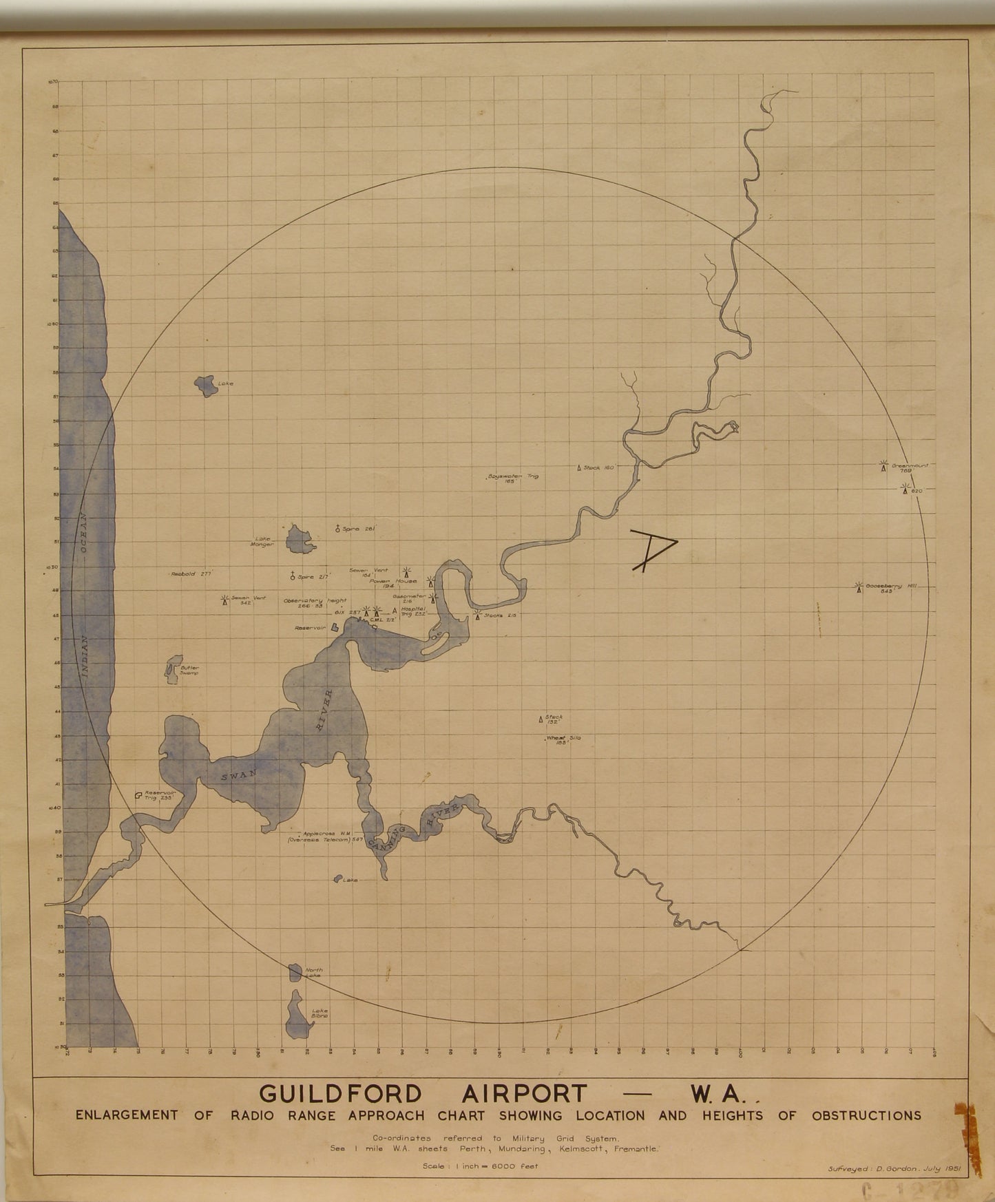 Map, Guilford Airport, Western Australia