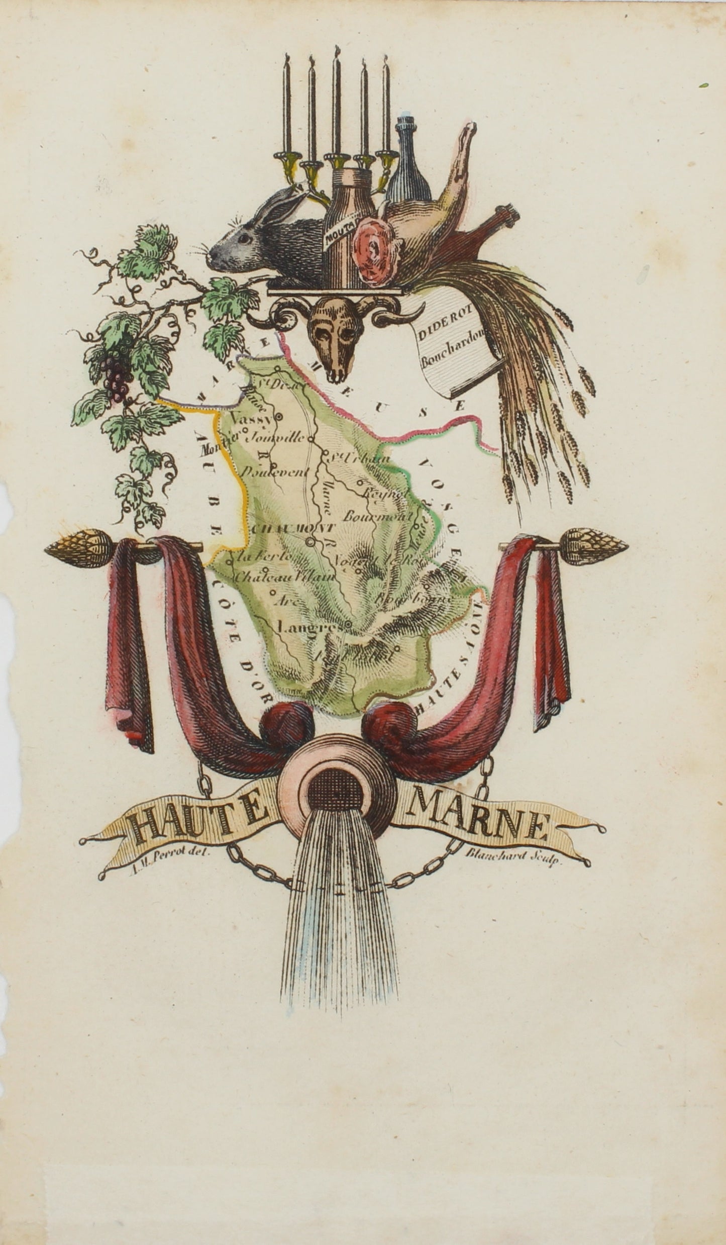 Map, Perrot Aristide Michel, HAUTE MARNE, Atlas des Departments de la France, c1825