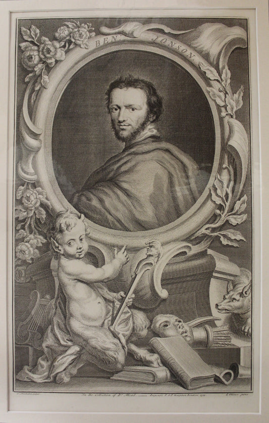Portrait - Houbraken Jacobus -Ben Jonson -1747