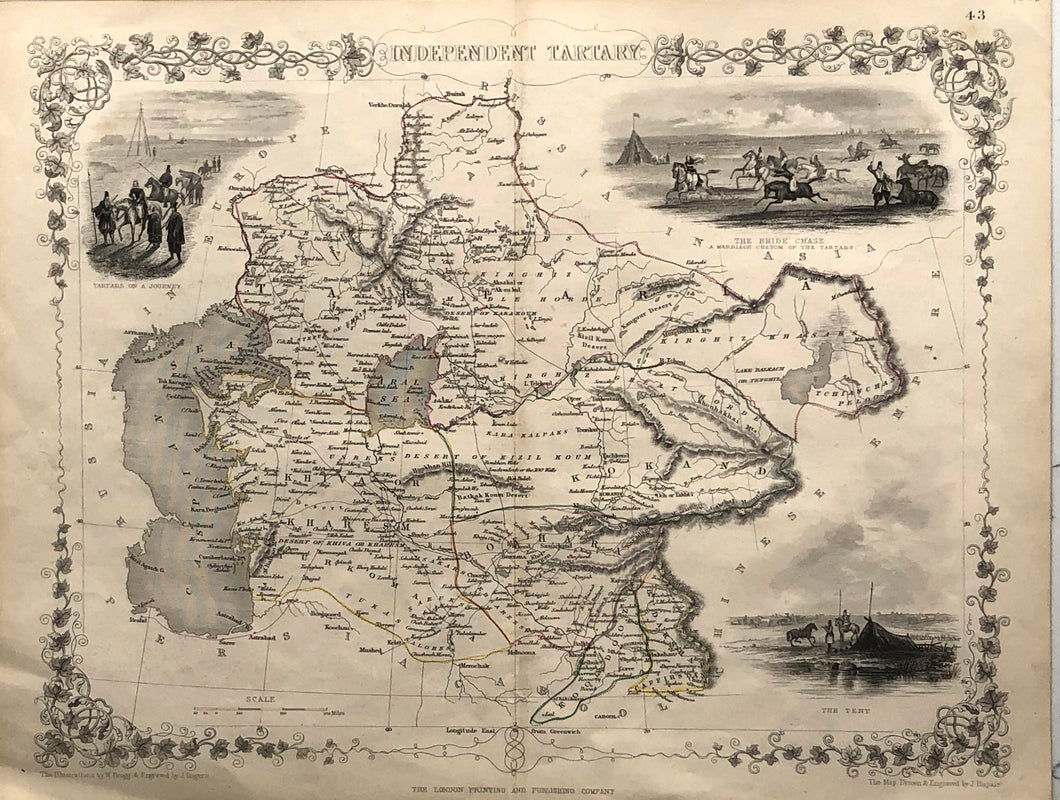 Map: Tallis John, Independent Tartary  c1851