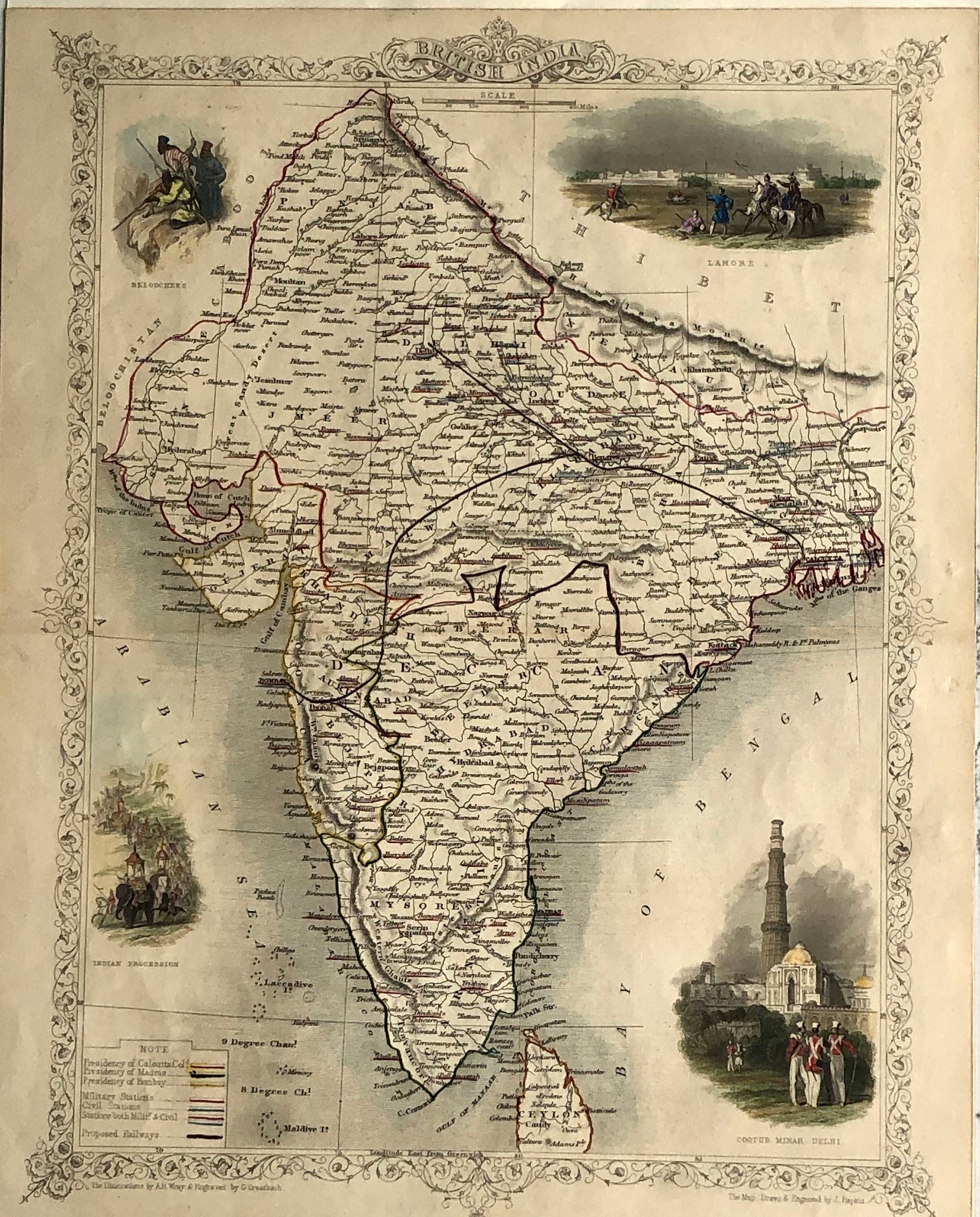 Map British India Tallis