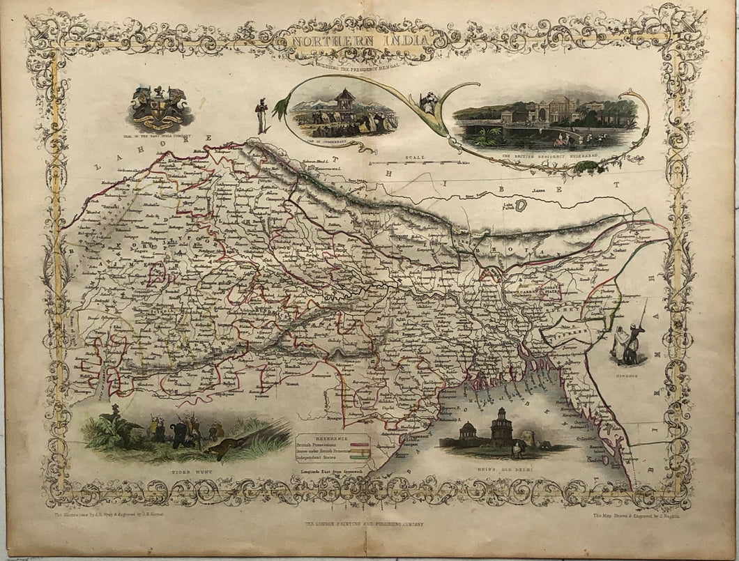 Map, Tallis John, Northern India, c1851