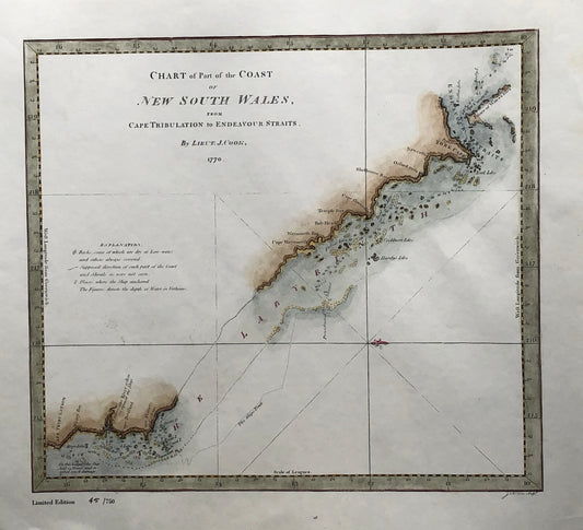 Map, Cook James, Chart Cape Tribulation and Endeavour Straits