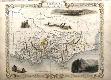 Map, John Tallis, Victoria and Port Phillip c1851