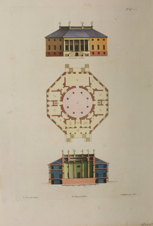 Architecture, Jones, Inigo,  Architectural Drawing, Plate 17, c1715-1767