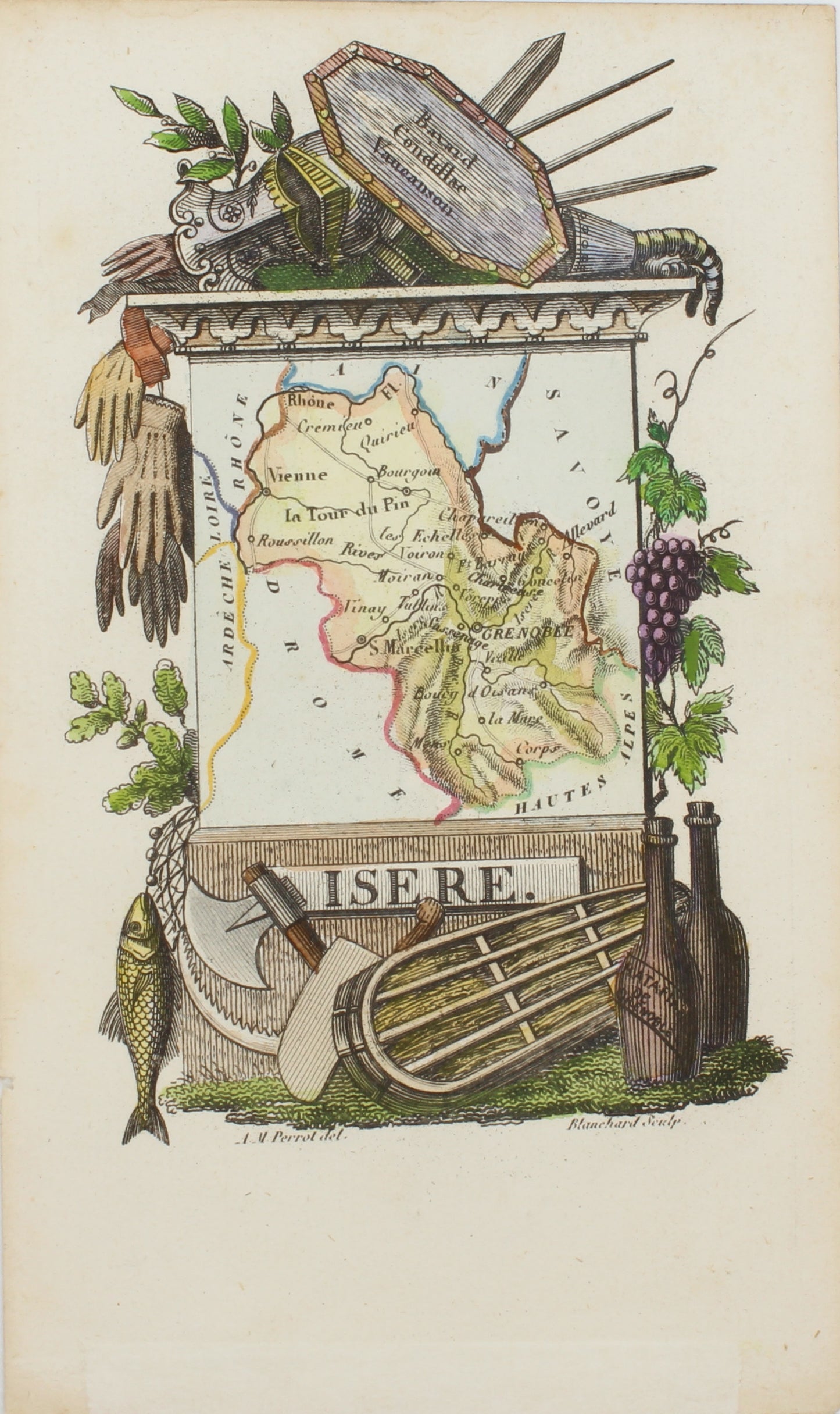 Map, Perrot Aristide Michel, ISERE, Atlas des Departments de la France, c1825