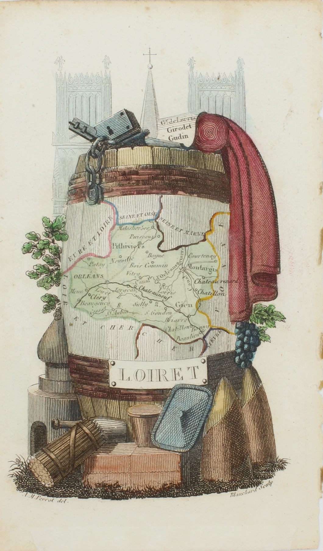 Map, Perrot Aristide Michel, LOIRET Atlas des Departments de la France, c1825