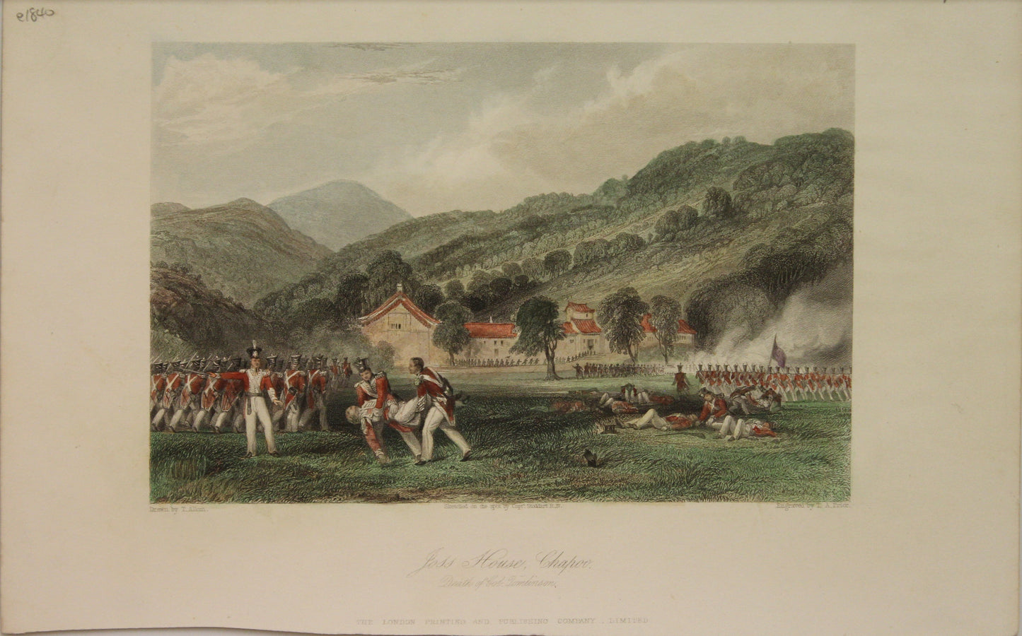 Military, Joss House, Chapoo, Death of Col. Tomlinson, c1840