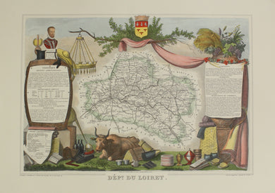 Map, French Wine Map, Dept De La Loiret, Atlas National De La France Illustre, REPRODUCTION, c1854