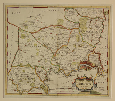 Map, Morden Robert, County Map, Midlesex, c1695