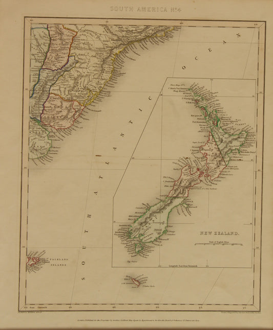 Map South America and NZ