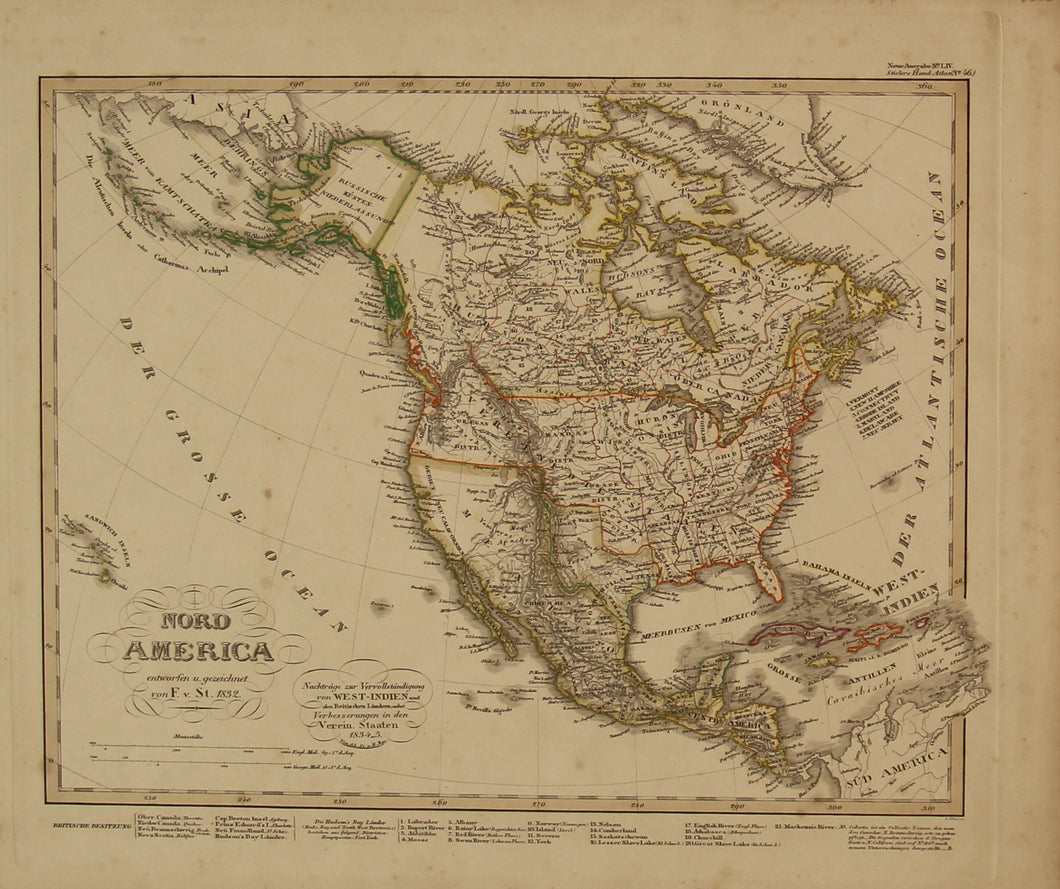 Map, Steiler Adolf, North America, Steilers Hand Atlas, 1831