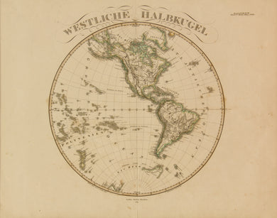 Map Steiler Adolf, Western Hemisphere,  Steilers Hand Atlas No 6, c1862