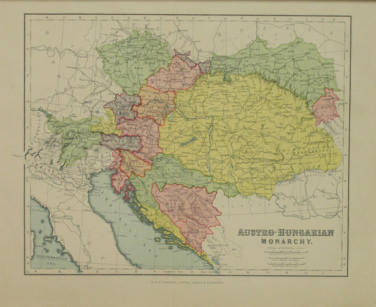 Map, Austro Hungarian Monarchy, W & R Chambers, London and Edinburgh., c1880