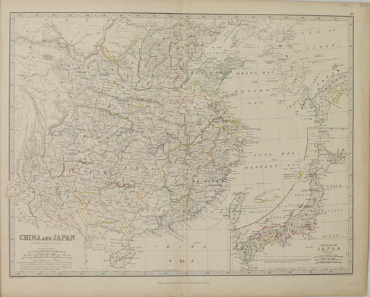 Map, William Blackwood and Sons, China and Japan, #29, c1873