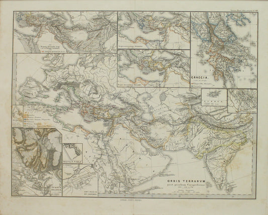 Map, Orbis Terrarum, Graecia, Cyprus, Spruner Carl von, Menke's Atlas Antiquus 1865