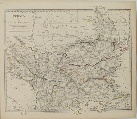 Map, Turkey, Containing the Northern Provinces, Baldwin and Craddock,  c1830