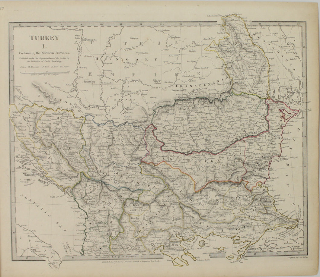 Map, Chapman and Hall, Turkey containing Northern Provinces, c1830