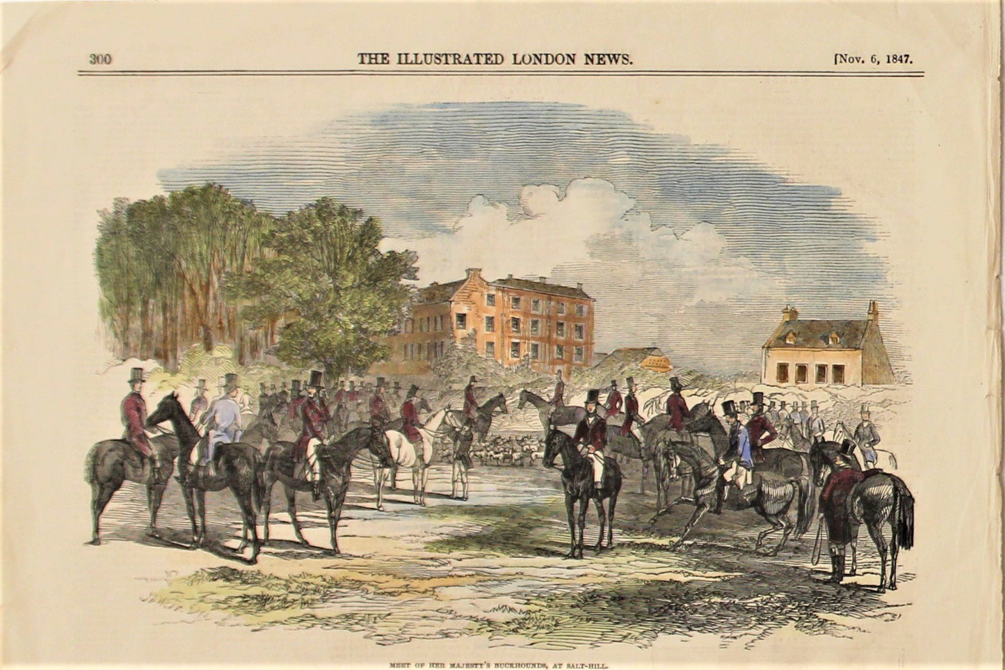 Sporting, Equestrian, Meet of Her Majesty's Buckhounds at Salt-Hill, 1847