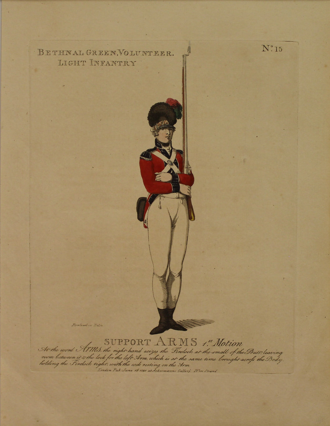 Military, Rowlandson Thomas, Bethnal Green Volunteer, Light Infantry, Support Arms, #15, Rowlandson Thomas, 1799