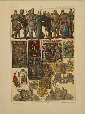 Military, German Military of the Middle Ages up to 1200AD, Hottenroth, Plate 12, c1890