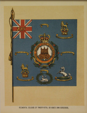 Military, British, Regimental Colours of the Twenty-Fifth, or Kings Own Borderers, c1890,