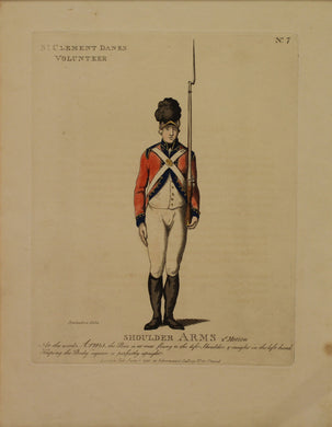 Military, Rowlandson Thomas, St Clement Danes Volunteer, Shoulder Arms, #7,  c1798