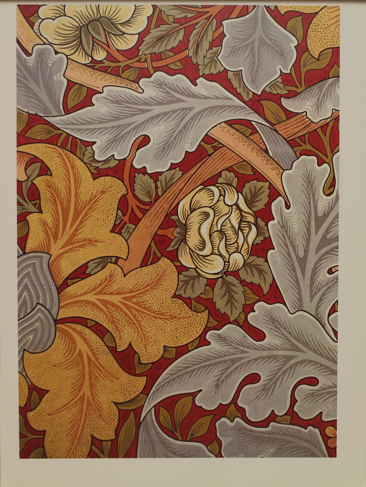 Decorator, Morris William, Fabric, Ceiling and Wallpaper Design, St James Silk Damask, Scheme for St James Palace, Plate 18, Art Nouveau, c1881