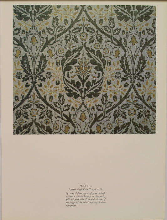 Decorator, Morris William, Woven Textile Fabric Design, Golden Bough, Plate 34, Art Nouveau, c1888