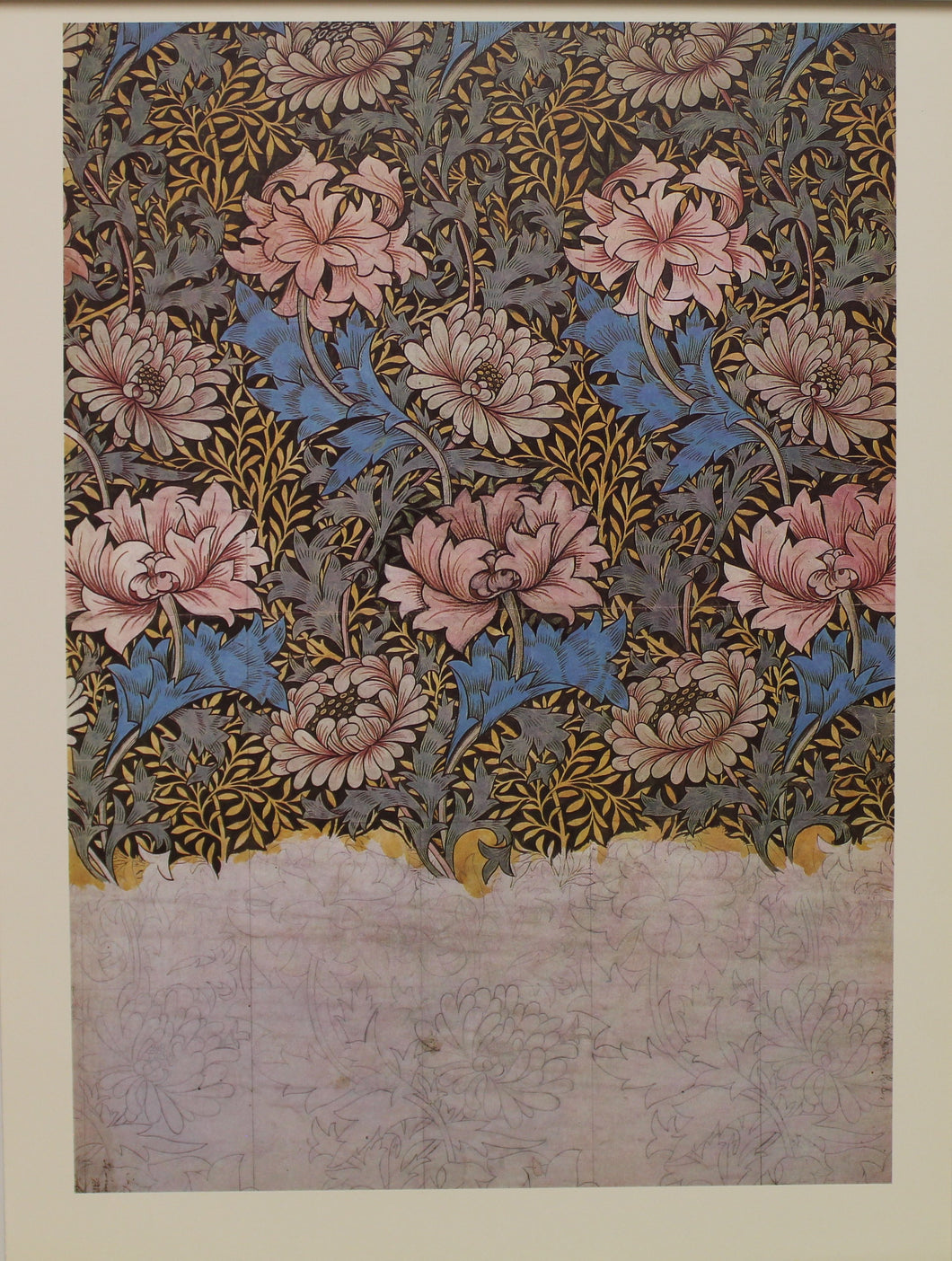 Decorator, Morris William, Wallpaper Design, Chrysanthemum, Plate 6, Art Nouveau, c1876