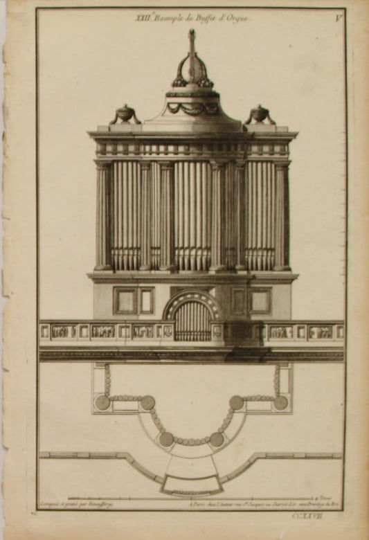 Architecture, Example of an organ Case, De Neuforge, Jean, c1765, Plate V