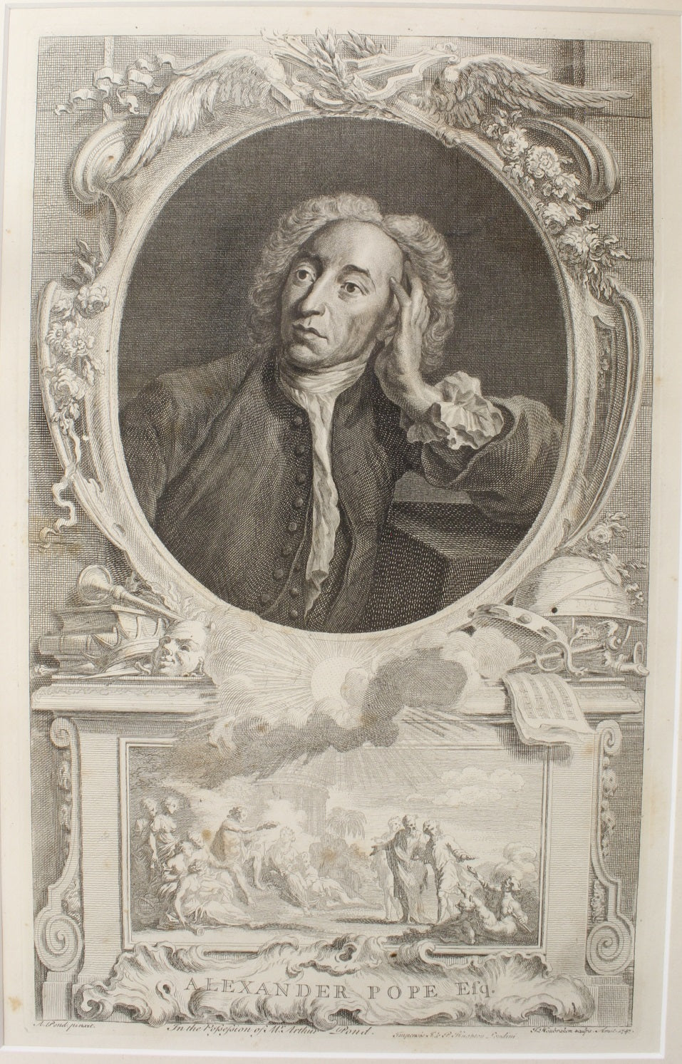 Portrait - Houbraken Jacobus, Alexander Pope 1747