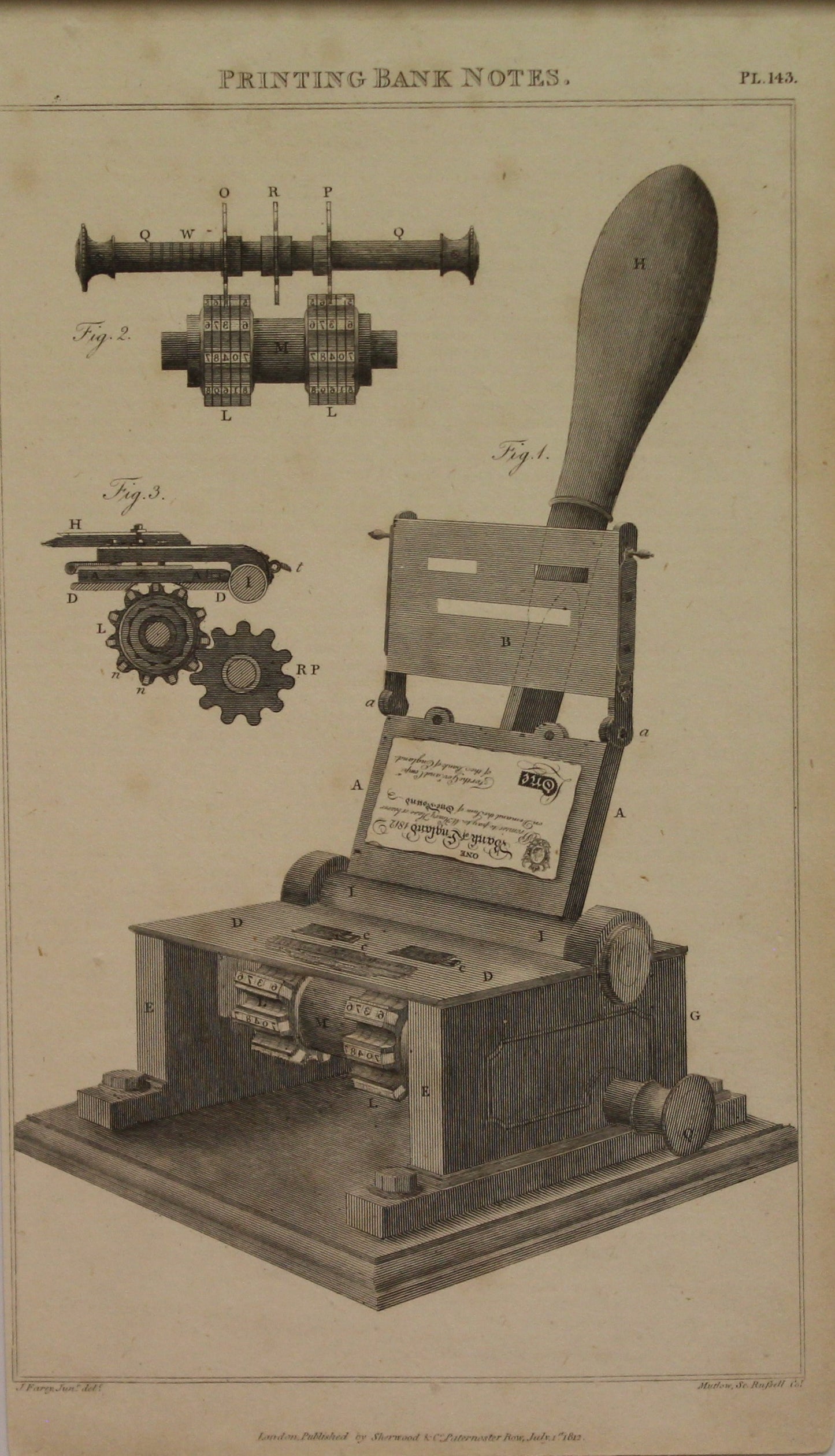 Professions, Printing, Printing Bank Notes, Plate 143, c1812