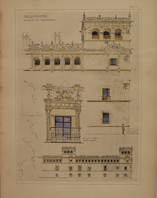 Architecture, Spanish Renaissance,  Plate 15, Salamanca, Palace of Monterey,