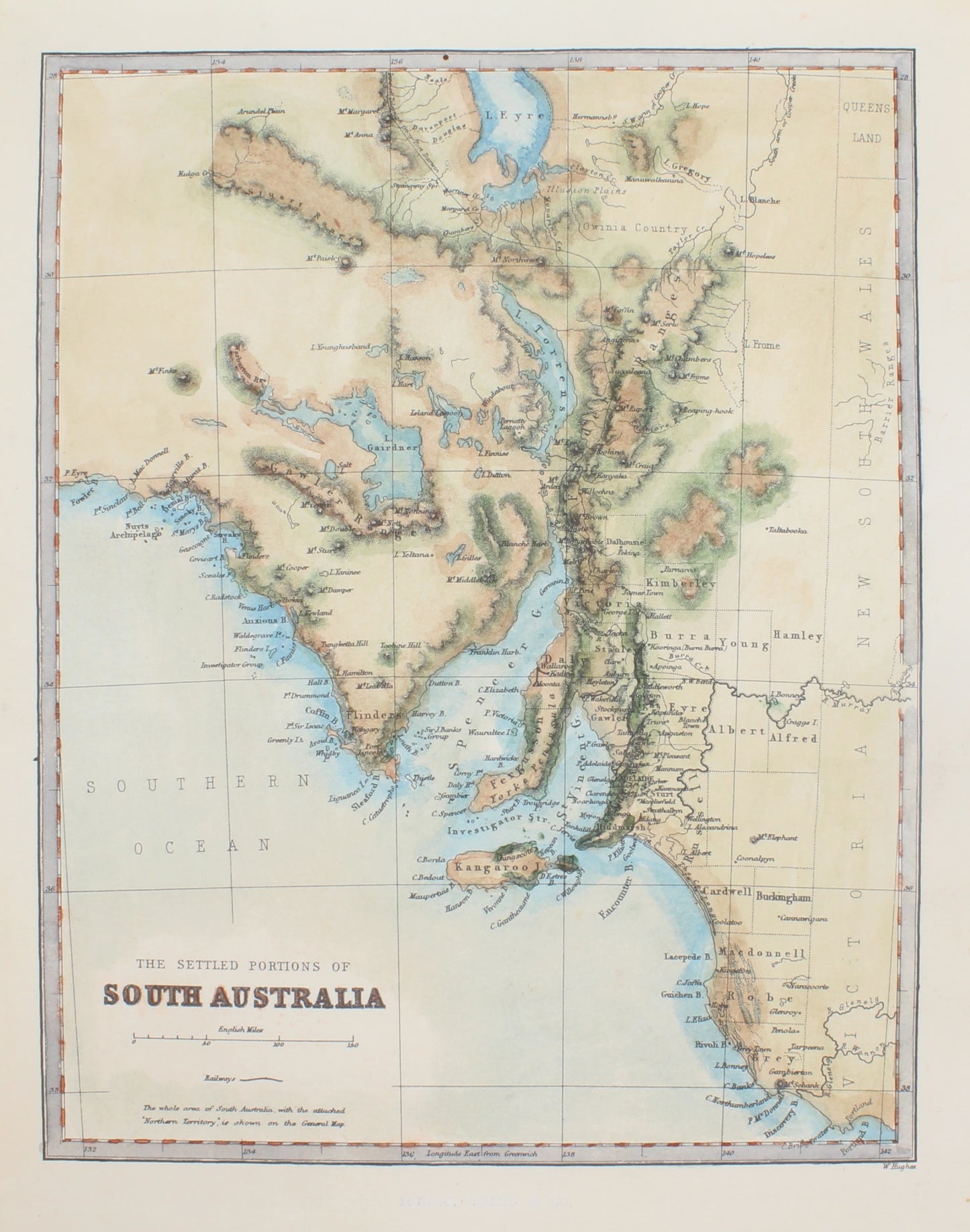 Map, The Settled Portions of South Australia, Hughes W, c1851