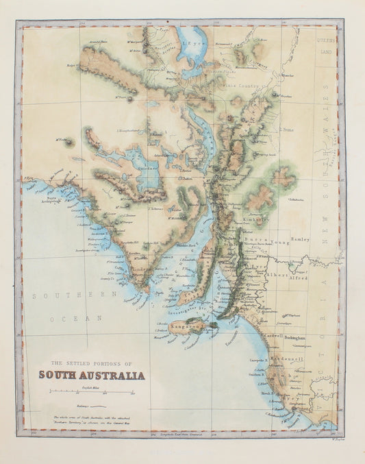 Map, The Settled Portions of South Australia, Hughes W, c1851