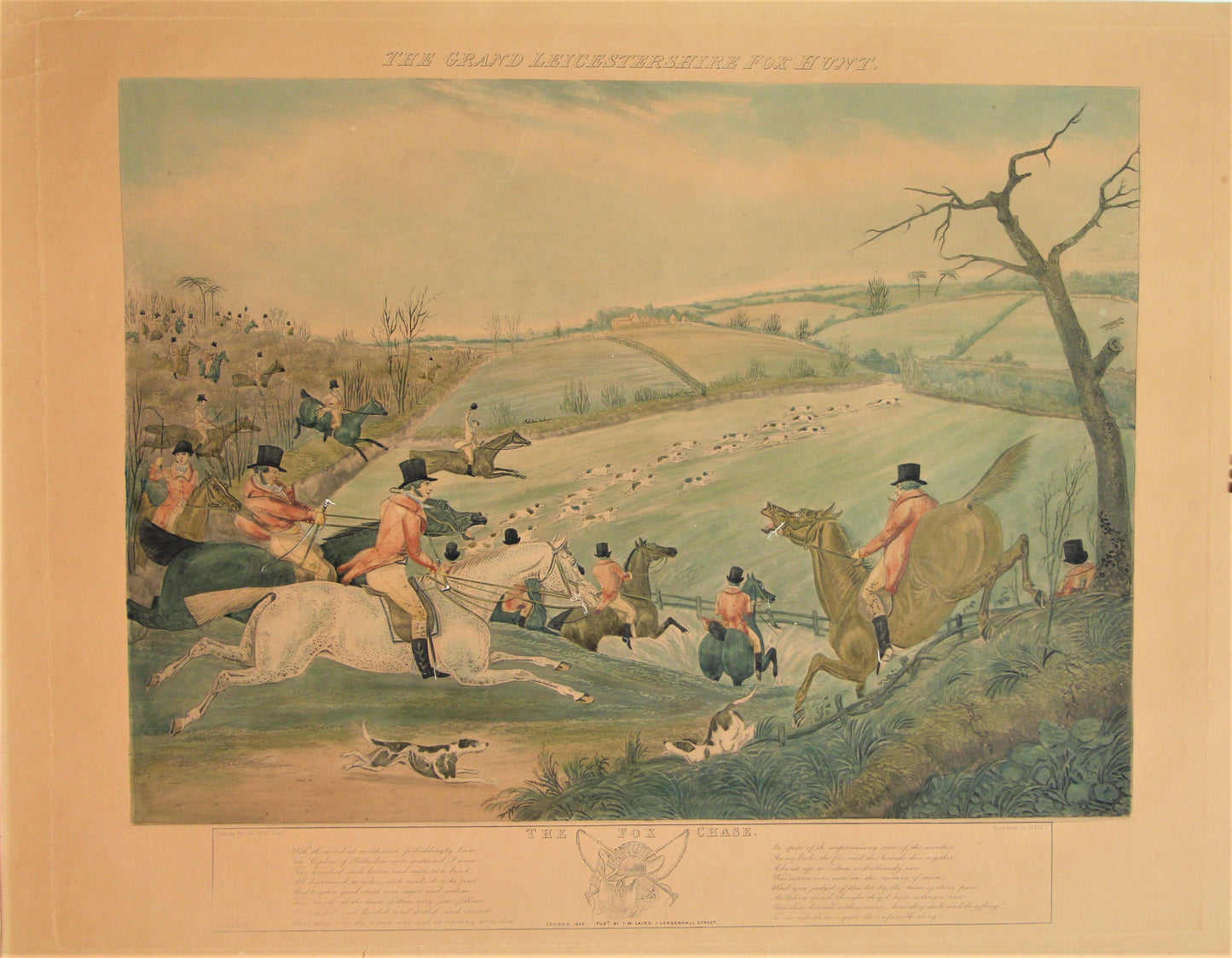 Sporting, Equestrian, Alken John, The Grand Leicestershire Fox Hunt, Set of 4 plates, 1839