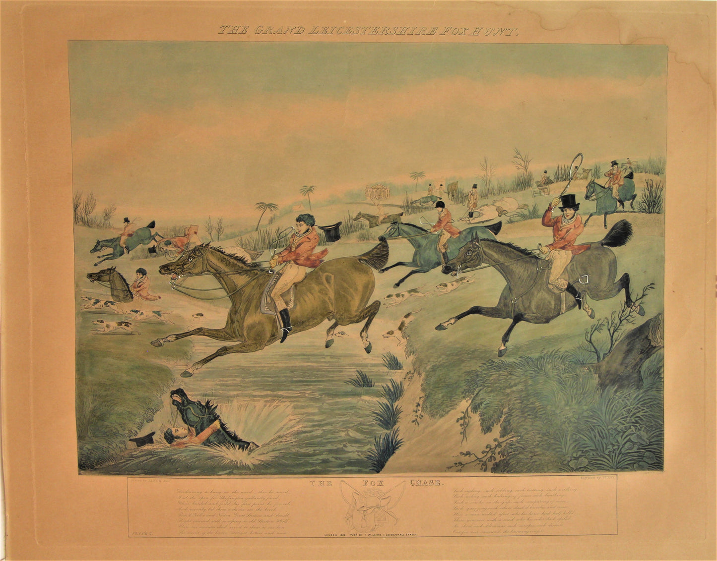 Sporting, Equestrian, Alken John, The Grand Leicestershire Fox Hunt, Set of 4 plates, 1839