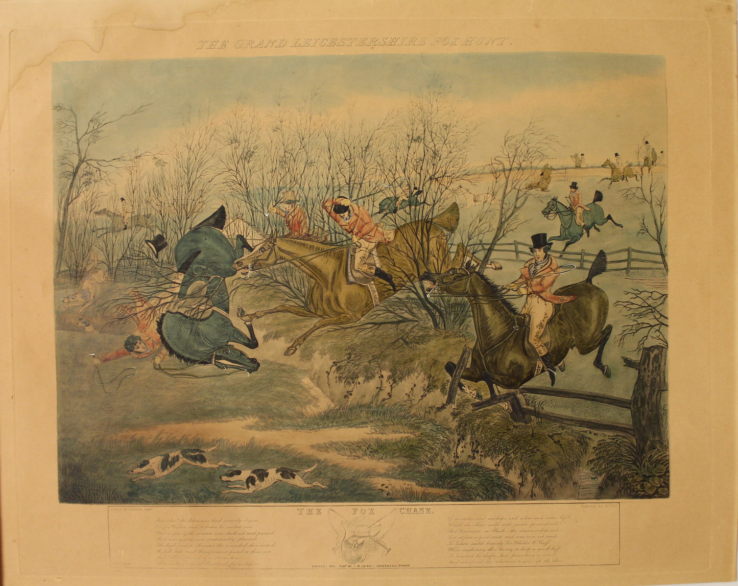 Sporting, Equestrian, Alken John, The Grand Leicestershire Fox Hunt, Set of 4 plates, 1839
