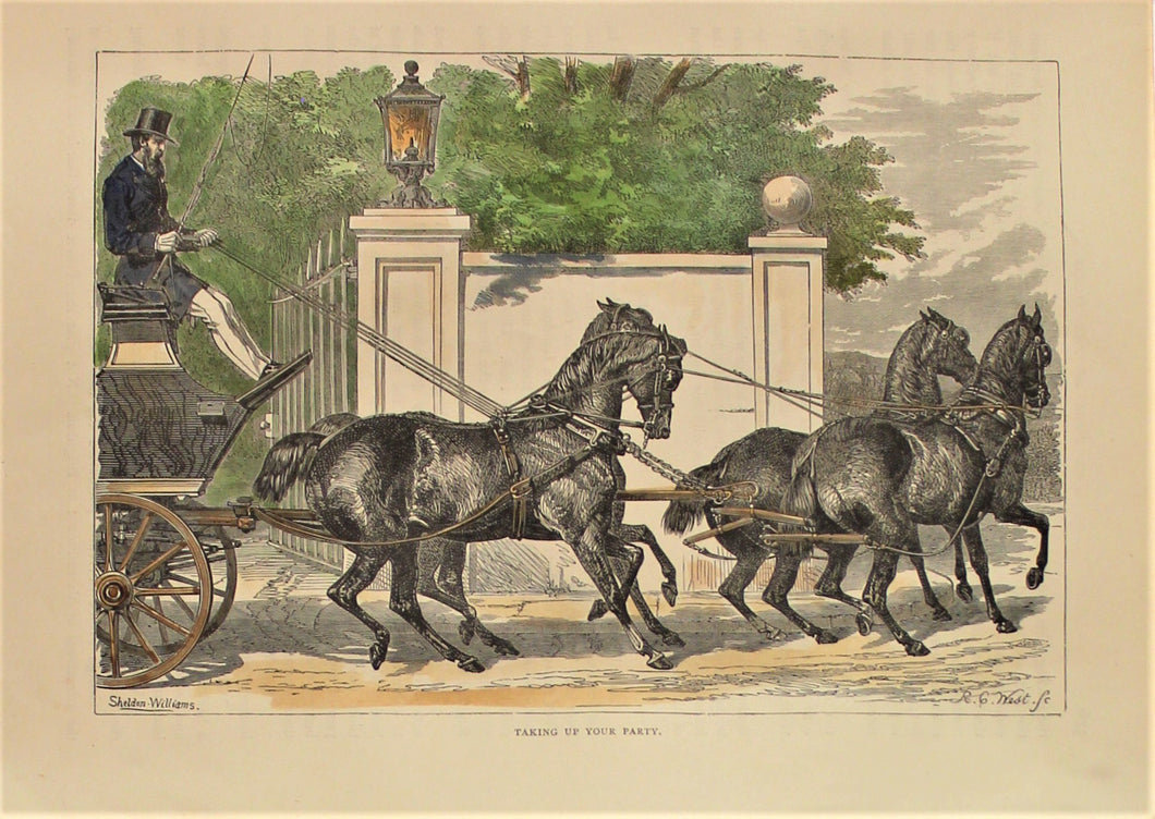 Sporting, Equestrian, Taking up Your Party,  Cassells, The Book of the Horse, 1875