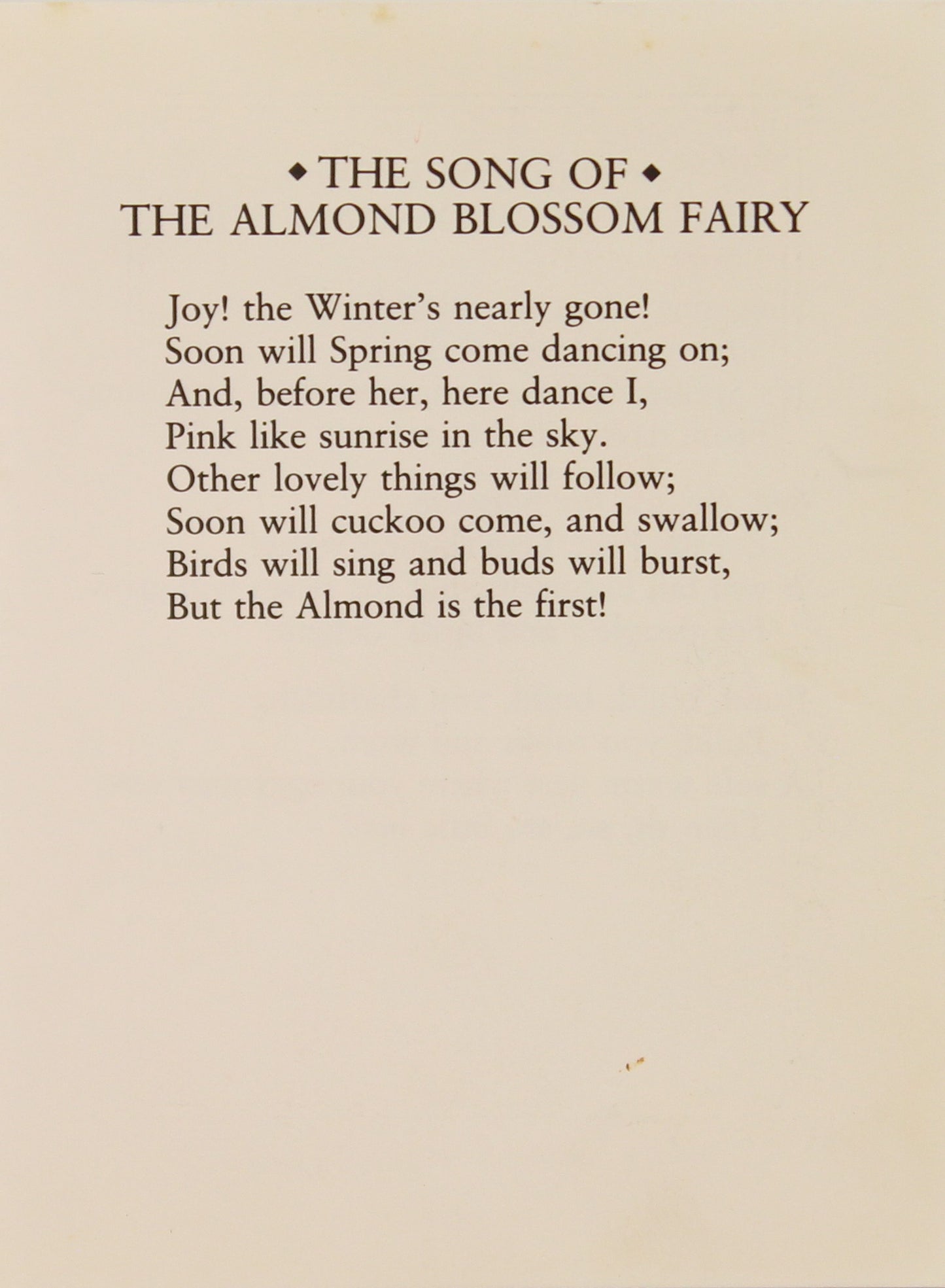 Storytime, Barker Cicely Mary, The Almond Blossom Fairy, Flower Fairies of the Trees, c1940