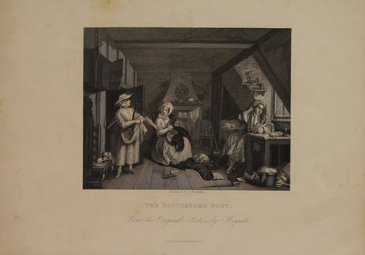 Artworks, The Distressed Poet, From the Original Picture by Hogarth, c1741