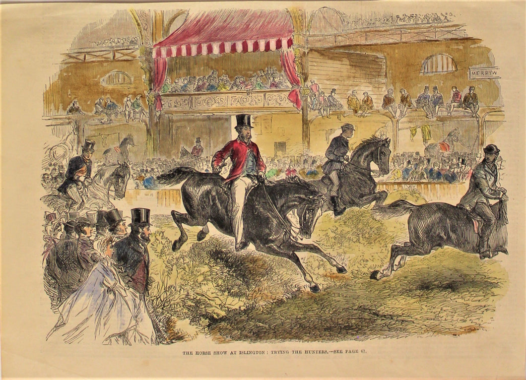 Sporting, Equestrian, The Horse Show at Islington, Trying the Hunters, 1858
