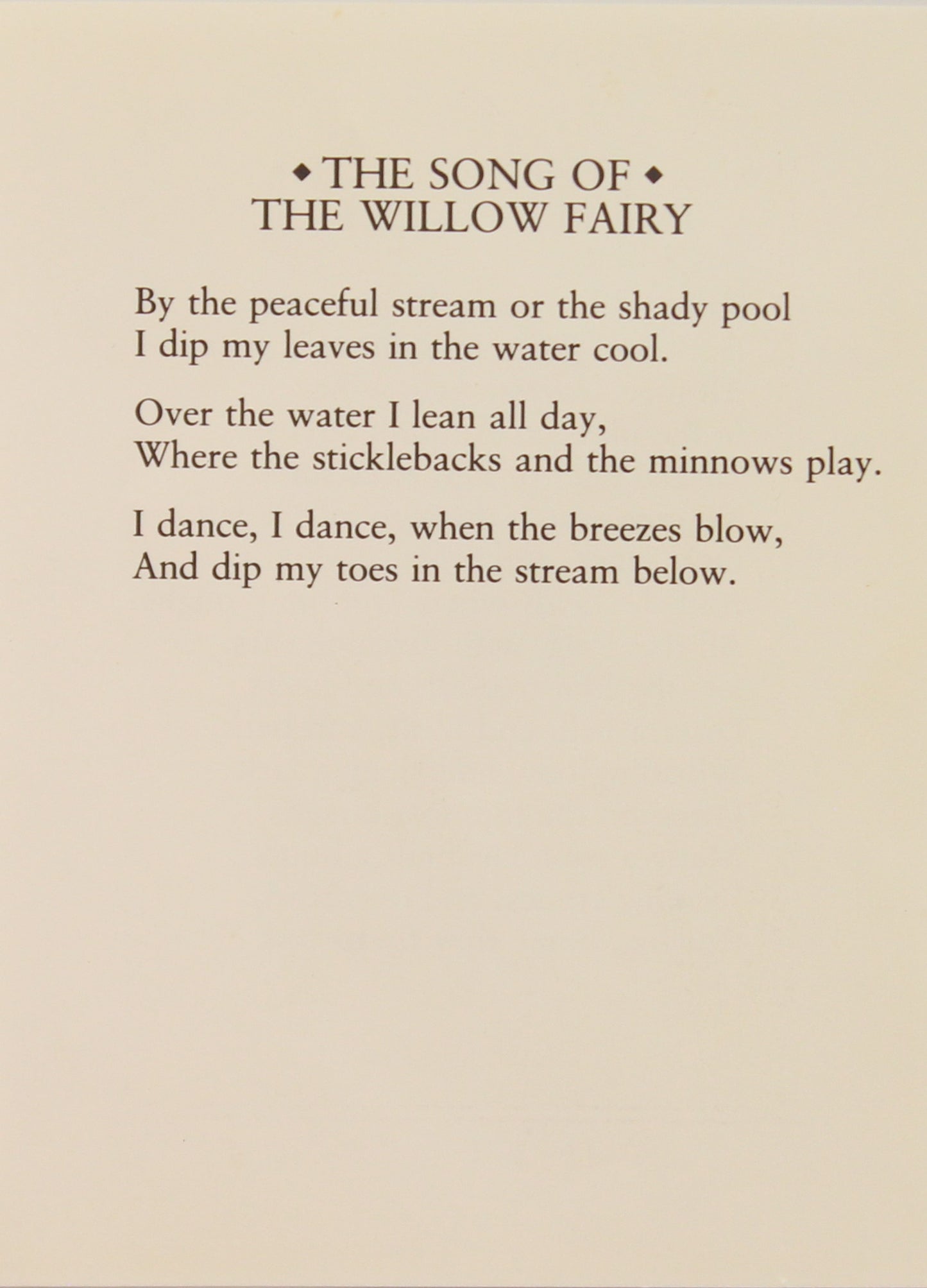 Storytime, Barker Cicely Mary, The Willow Fairy, Flower Fairies of the Trees, c1940