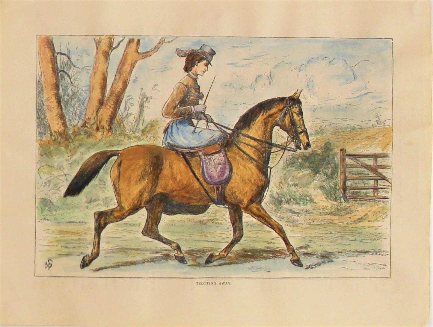 Sporting, Equestrian, Trotting Away,  Cassells, The Book of the Horse, 1875
