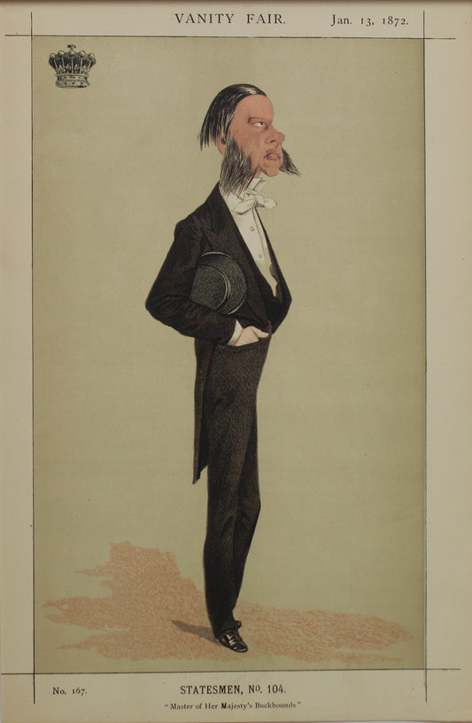 Portraits, Vanity Fair, Statesman 104, Master of Her Majesty's Buckhounds, Turf Devotee ,The Earl of Cork and Orrery, 1872