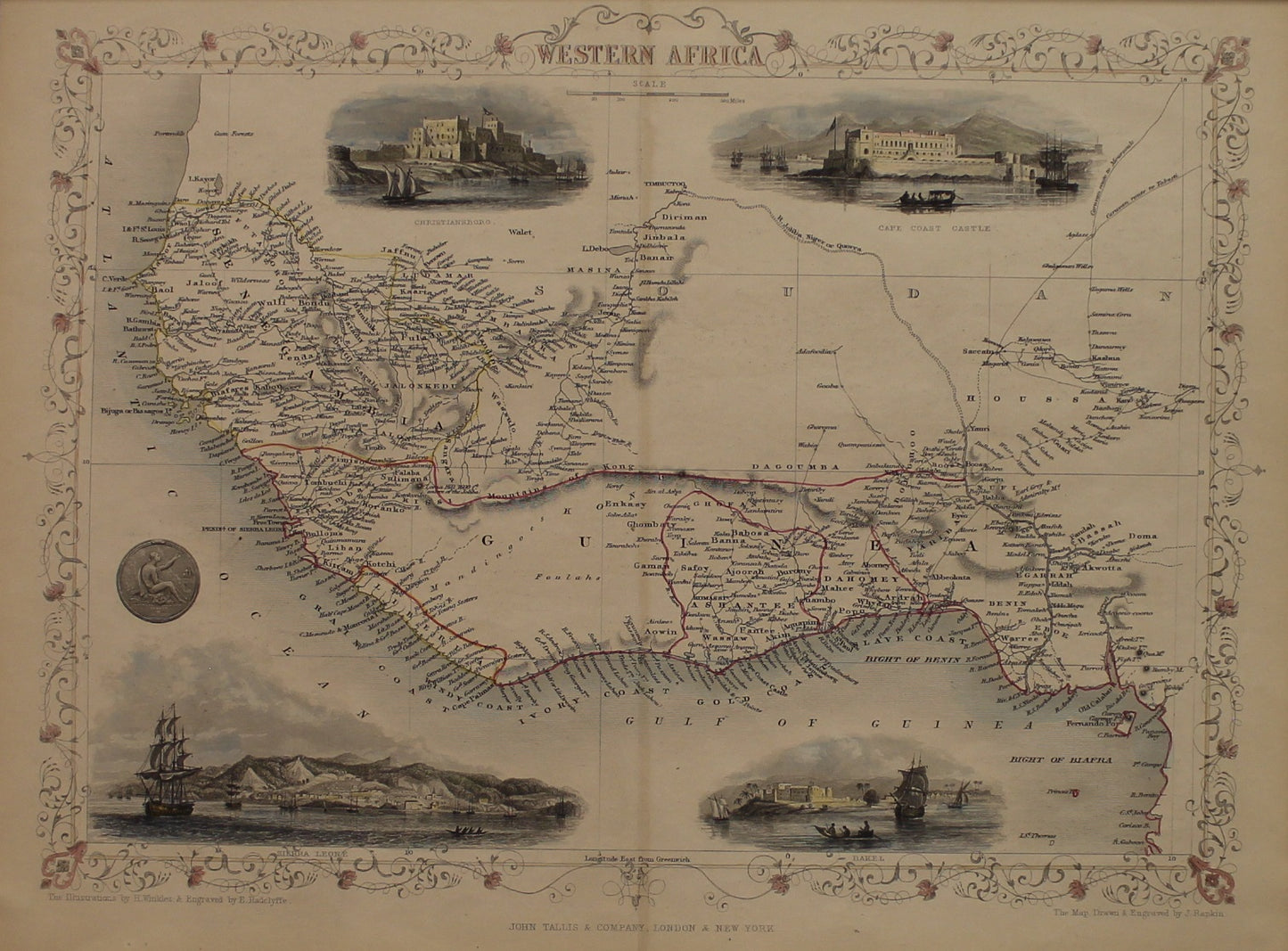 Map, Tallis John, Western Africa c1851